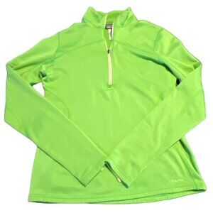 Patagonia Womens M Green Zip-Up Lightweight Pullover‎ Fleece Top Lime Green